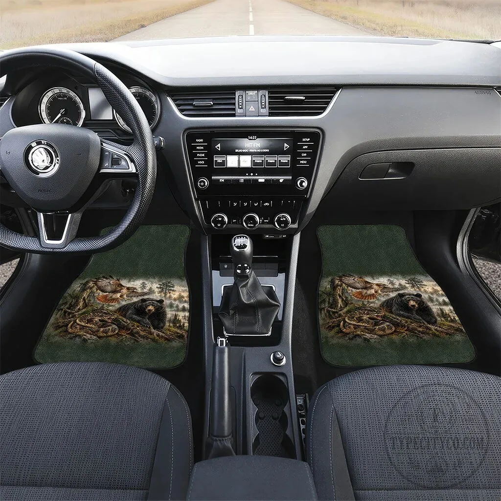 Native American Wildlife Black Bear and Eagle Car Floor Mats Set 10 Native American Wildlife Black Bear and Eagle Car Floor Mats Set