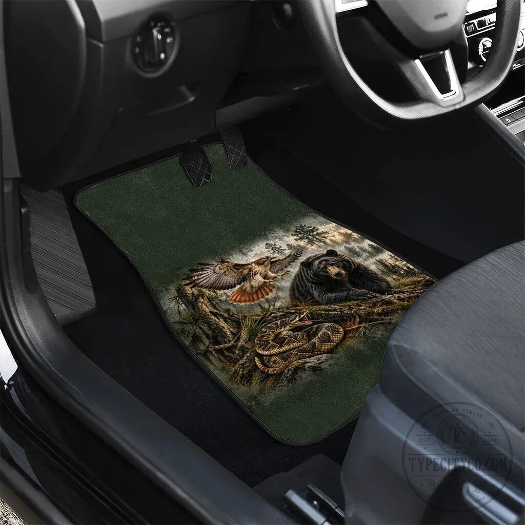 Native American Wildlife Black Bear and Eagle Car Floor Mats Set 13 Native American Wildlife Black Bear and Eagle Car Floor Mats Set