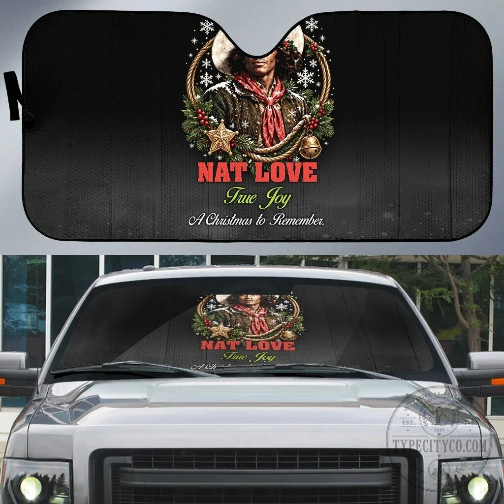 Nat Love True Joy Christmas Auto Windshield Sun Shade African American Cowboy Art