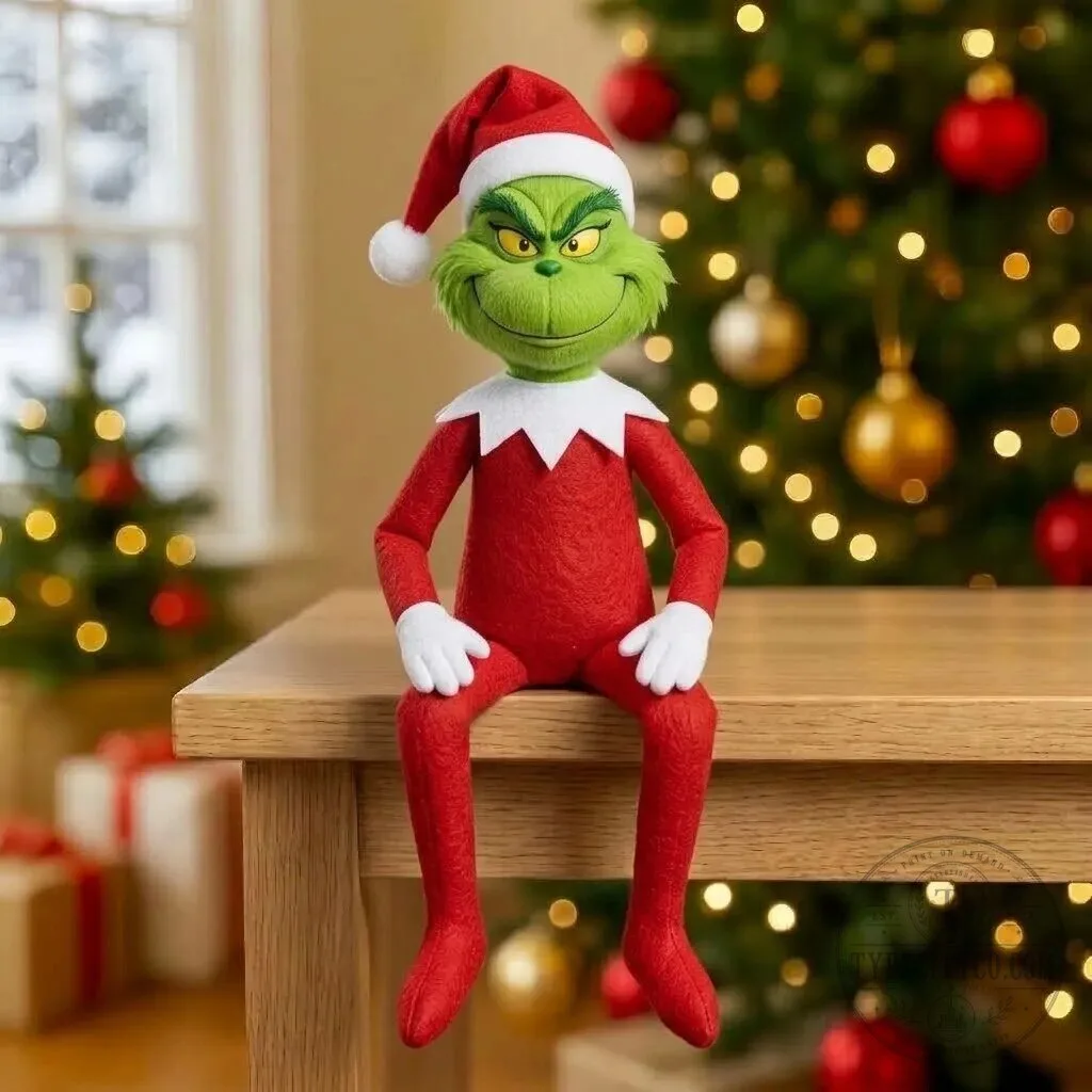 The Grinch Christmas Elf on the Shelf Plush Doll Holiday Decoration 1 The Grinch Christmas Elf on the Shelf Plush Doll Holiday Decoration
