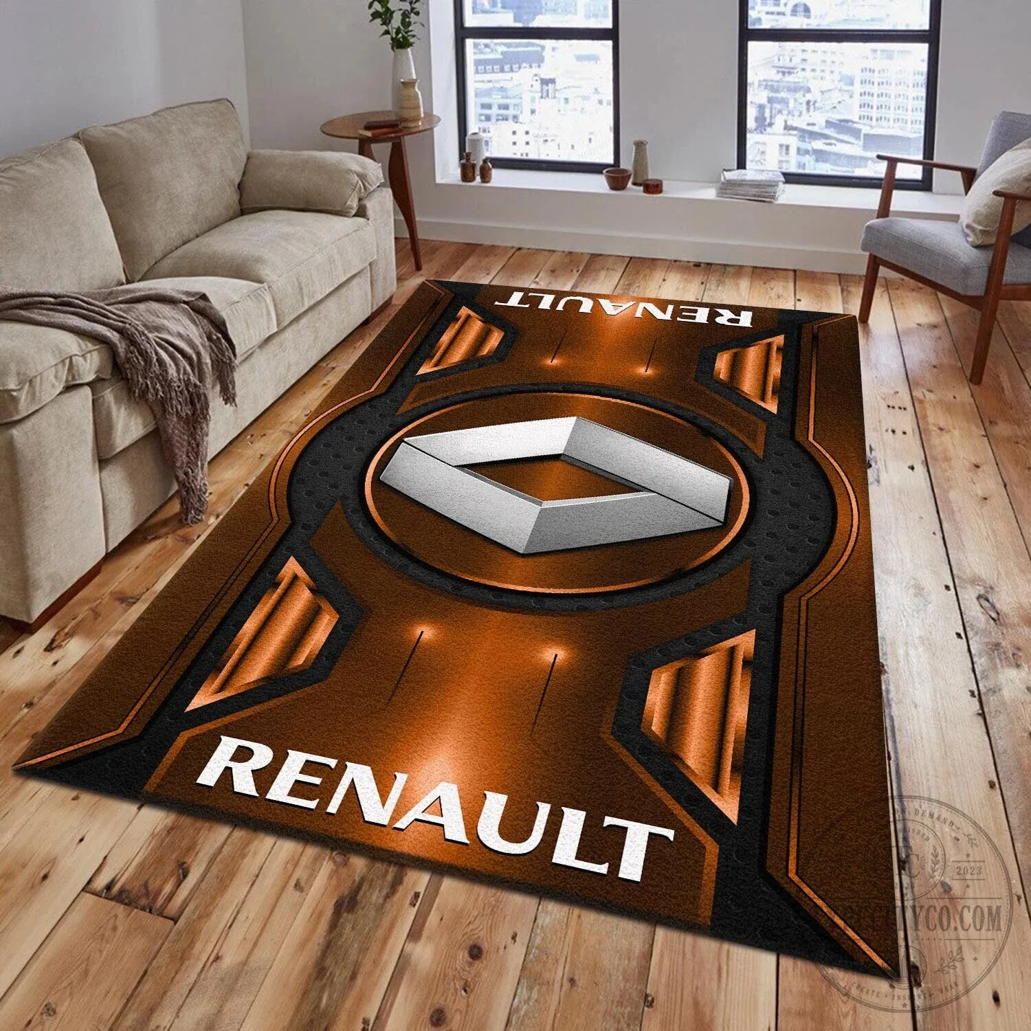 Renault Logo Blue Geometric Pattern Car Brand Area Rug 11 Renault Logo Blue Geometric Pattern Car Brand Area Rug