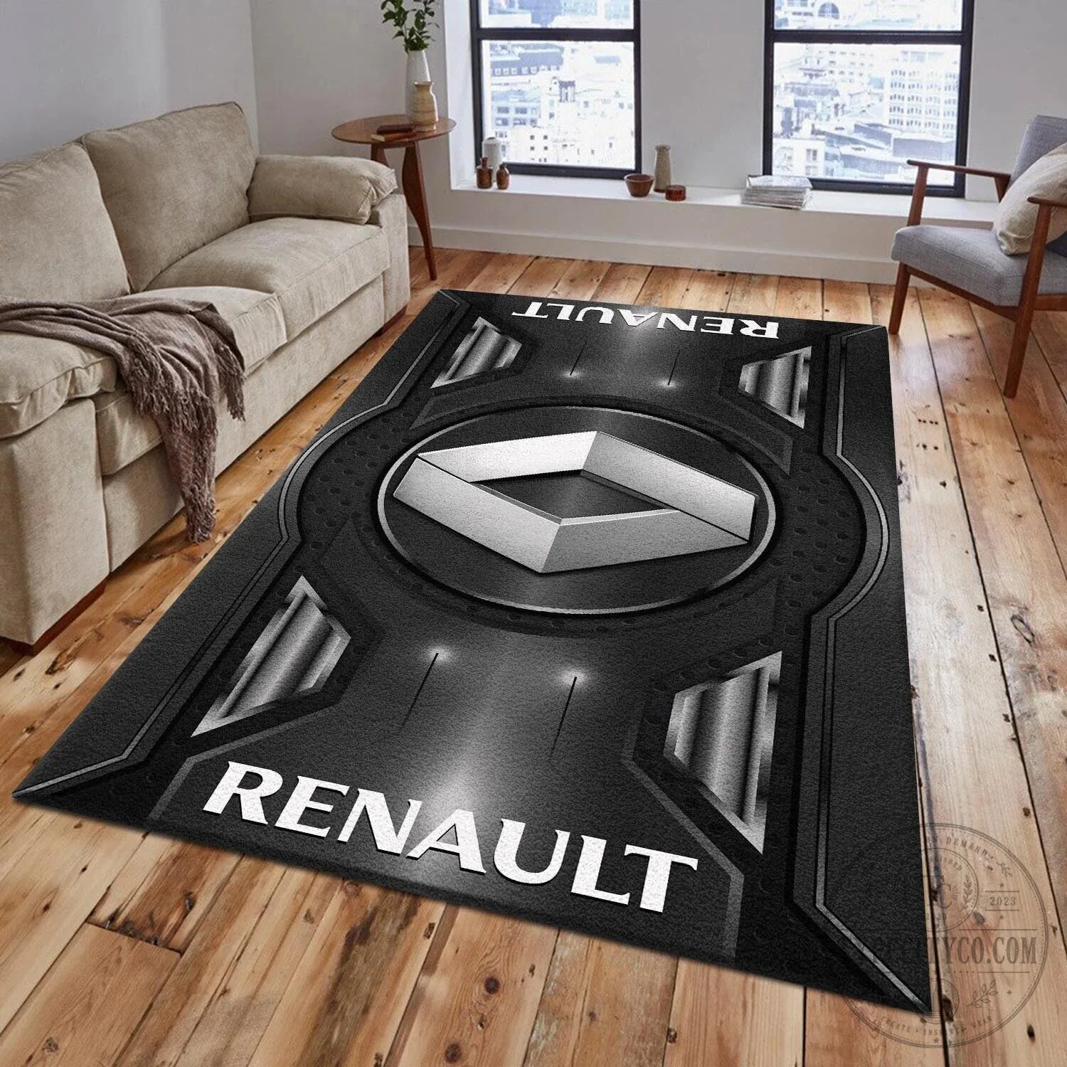 Renault Logo Blue Geometric Pattern Car Brand Area Rug 12 Renault Logo Blue Geometric Pattern Car Brand Area Rug