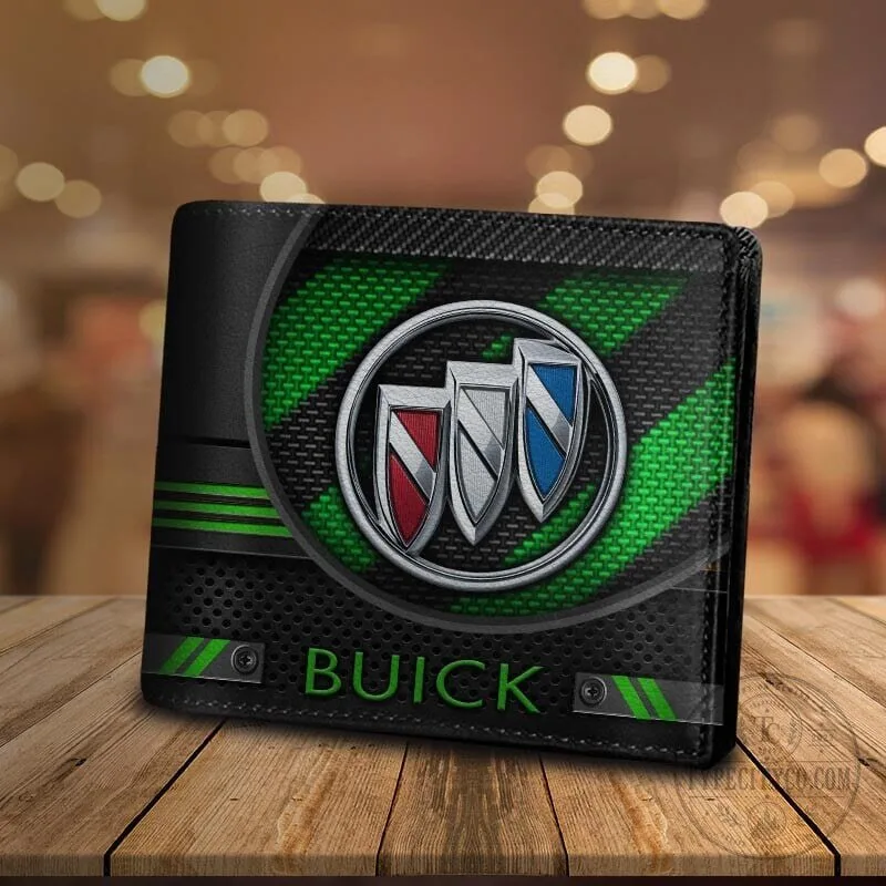 Buick Logo Blue Carbon Fiber Pattern Bifold Wallet for Men 13 Buick Logo Blue Carbon Fiber Pattern Bifold Wallet for Men