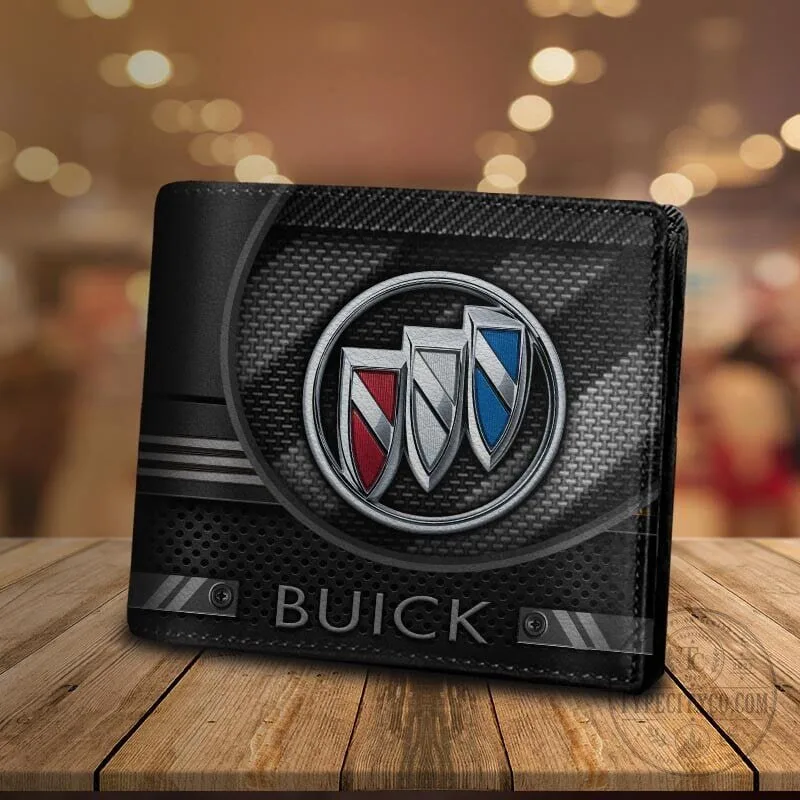 Buick Logo Blue Carbon Fiber Pattern Bifold Wallet for Men 14 Buick Logo Blue Carbon Fiber Pattern Bifold Wallet for Men