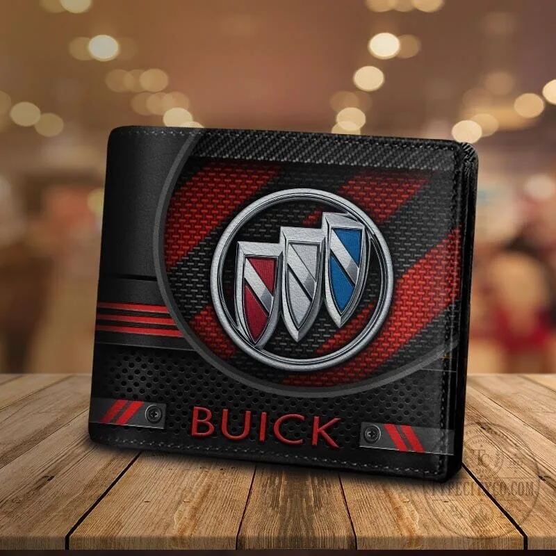 Buick Logo Blue Carbon Fiber Pattern Bifold Wallet for Men 16 Buick Logo Blue Carbon Fiber Pattern Bifold Wallet for Men