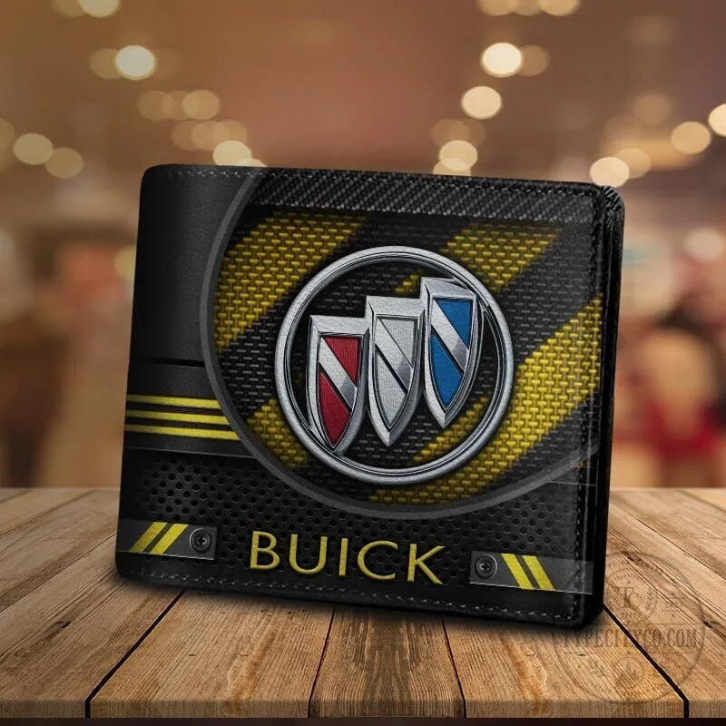 Buick Logo Blue Carbon Fiber Pattern Bifold Wallet for Men 17 Buick Logo Blue Carbon Fiber Pattern Bifold Wallet for Men