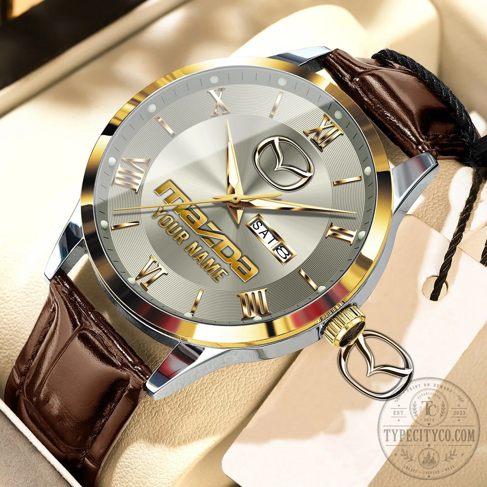 Mazda Custom Name Elegant Fashion Design Leather Men's Watch 8 Mazda Custom Name Elegant Fashion Design Leather Men's Watch
