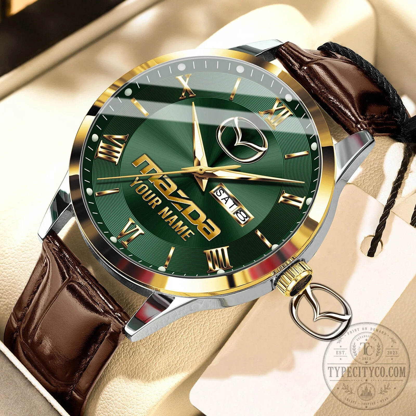 Mazda Custom Name Elegant Fashion Design Leather Men's Watch 19 Mazda Custom Name Elegant Fashion Design Leather Men