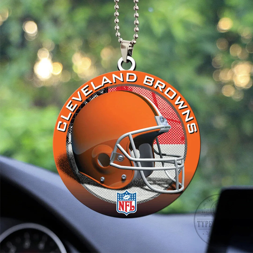 Cleveland Browns NFL Football Helmet Car Ornament for Vehicle Rear View Mirror