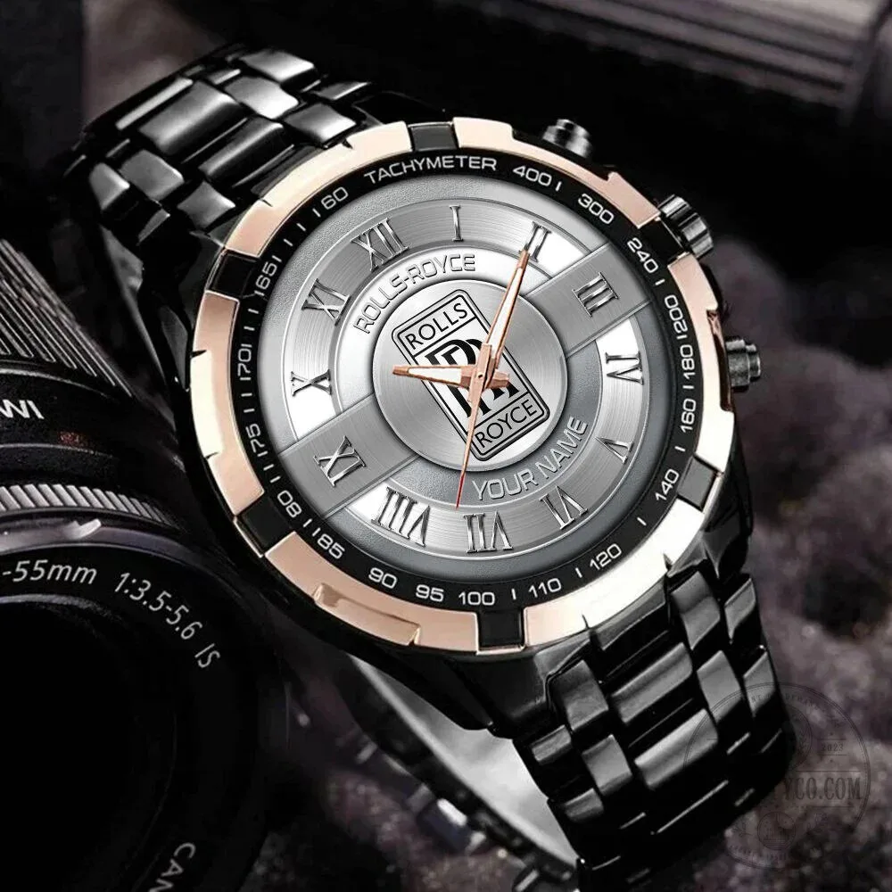 Rolls-Royce Custom Name Silver Stainless Steel Luxury Watch for Men 12 Rolls-Royce Custom Name Silver Stainless Steel Luxury Watch for Men