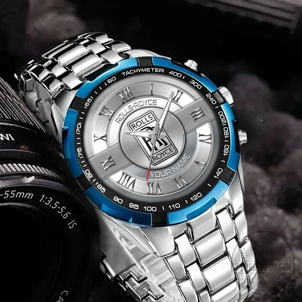 Rolls-Royce Custom Name Silver Stainless Steel Luxury Watch for Men 13 Rolls-Royce Custom Name Silver Stainless Steel Luxury Watch for Men