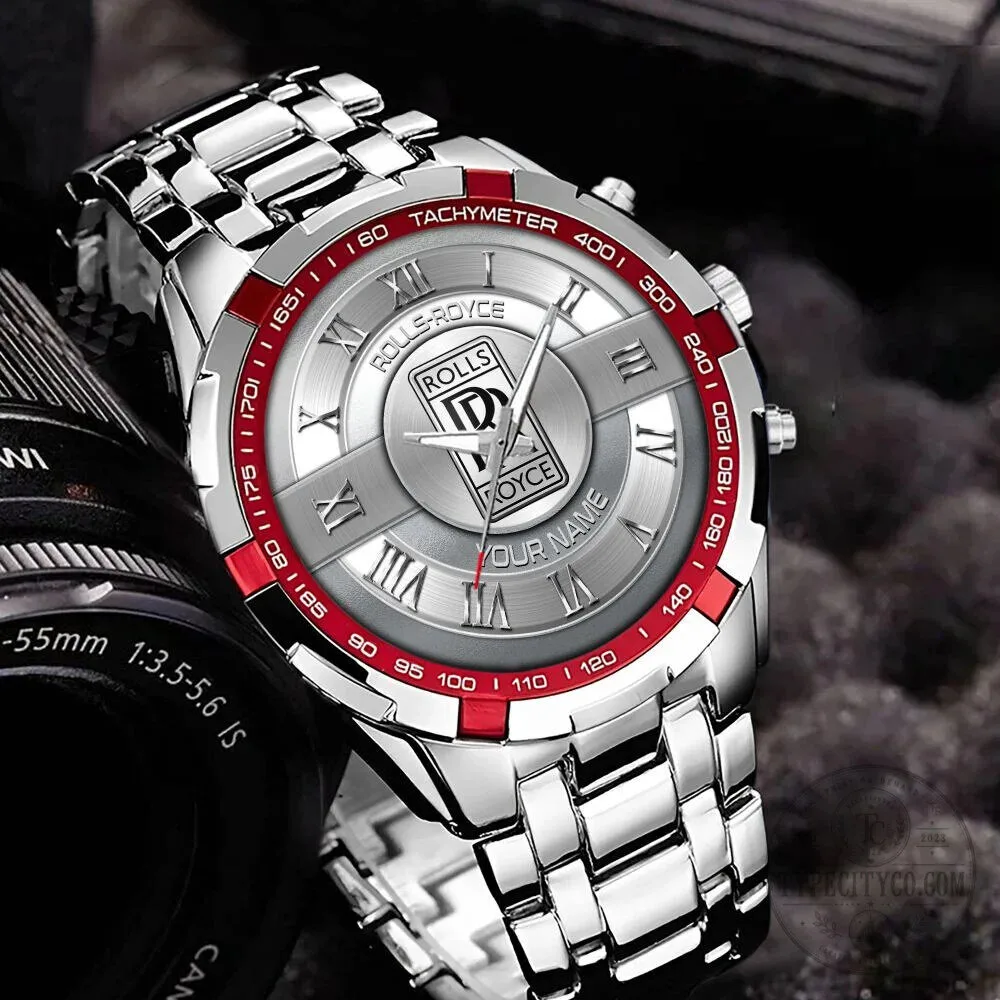 Rolls-Royce Custom Name Silver Stainless Steel Luxury Watch for Men 14 Rolls-Royce Custom Name Silver Stainless Steel Luxury Watch for Men
