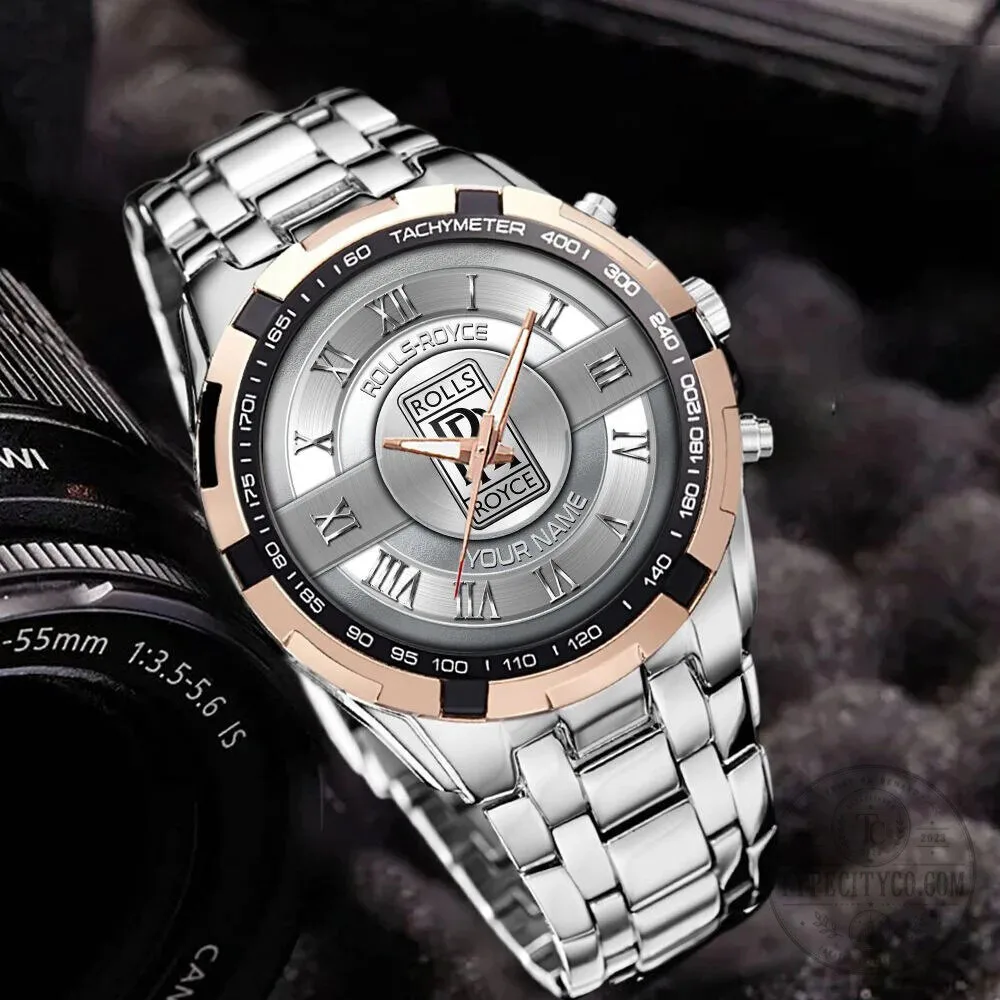Rolls-Royce Custom Name Silver Stainless Steel Luxury Watch for Men 15 Rolls-Royce Custom Name Silver Stainless Steel Luxury Watch for Men