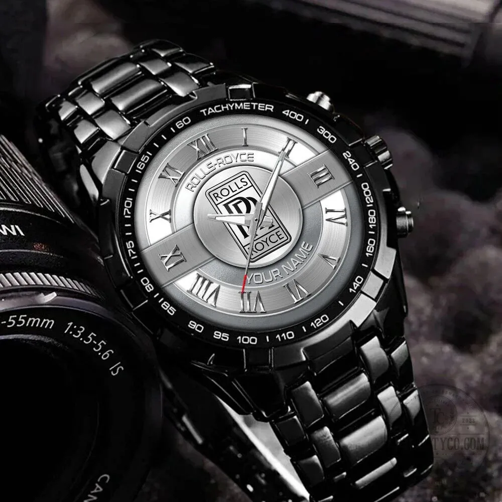 Rolls-Royce Custom Name Silver Stainless Steel Luxury Watch for Men 16 Rolls-Royce Custom Name Silver Stainless Steel Luxury Watch for Men