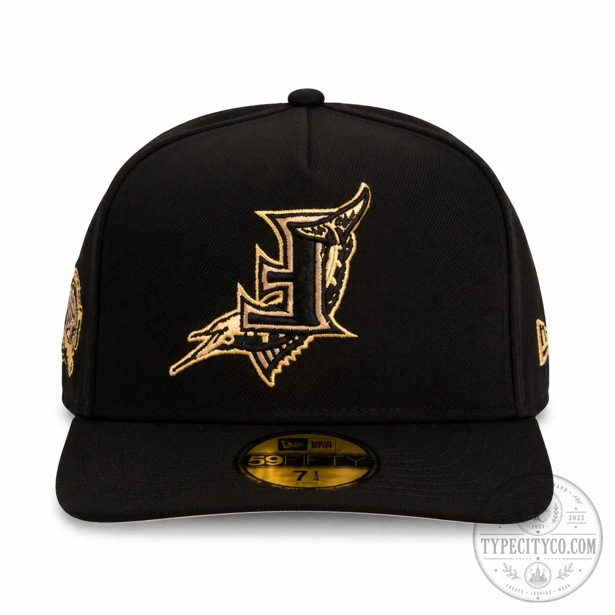 Miami Marlins Gold Digger Black Fitted Baseball Cap Hat 10 Miami Marlins Gold Digger Black Fitted Baseball Cap Hat