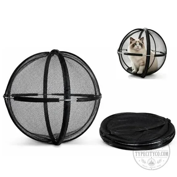 Portable Outdoor Cat Enclosure Mesh Ball Cat Cage for Travel and Play
