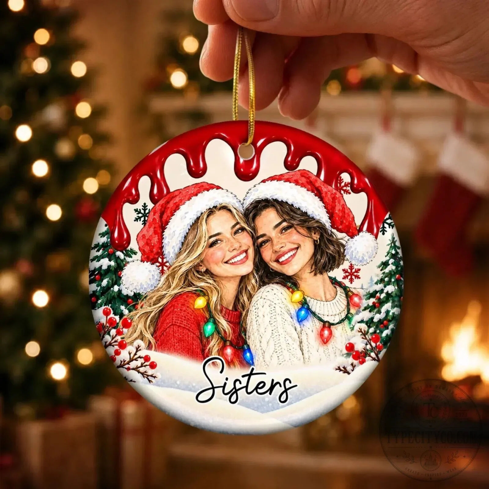 Personalized Sisters Best Friends Christmas Ornament Custom Photo Gift 11 Personalized Sisters Best Friends Christmas Ornament Custom Photo Gift