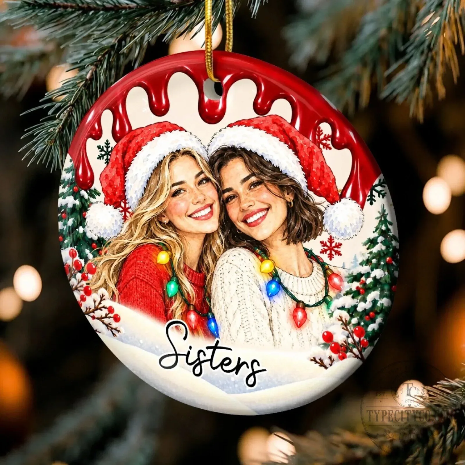 Personalized Sisters Best Friends Christmas Ornament Custom Photo Gift 12 Personalized Sisters Best Friends Christmas Ornament Custom Photo Gift