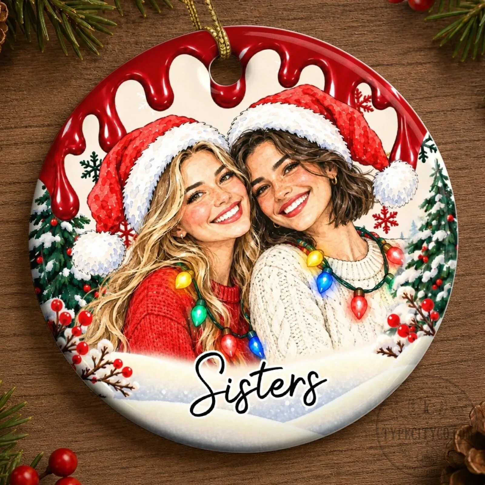 Personalized Sisters Best Friends Christmas Ornament Custom Photo Gift 14 Personalized Sisters Best Friends Christmas Ornament Custom Photo Gift