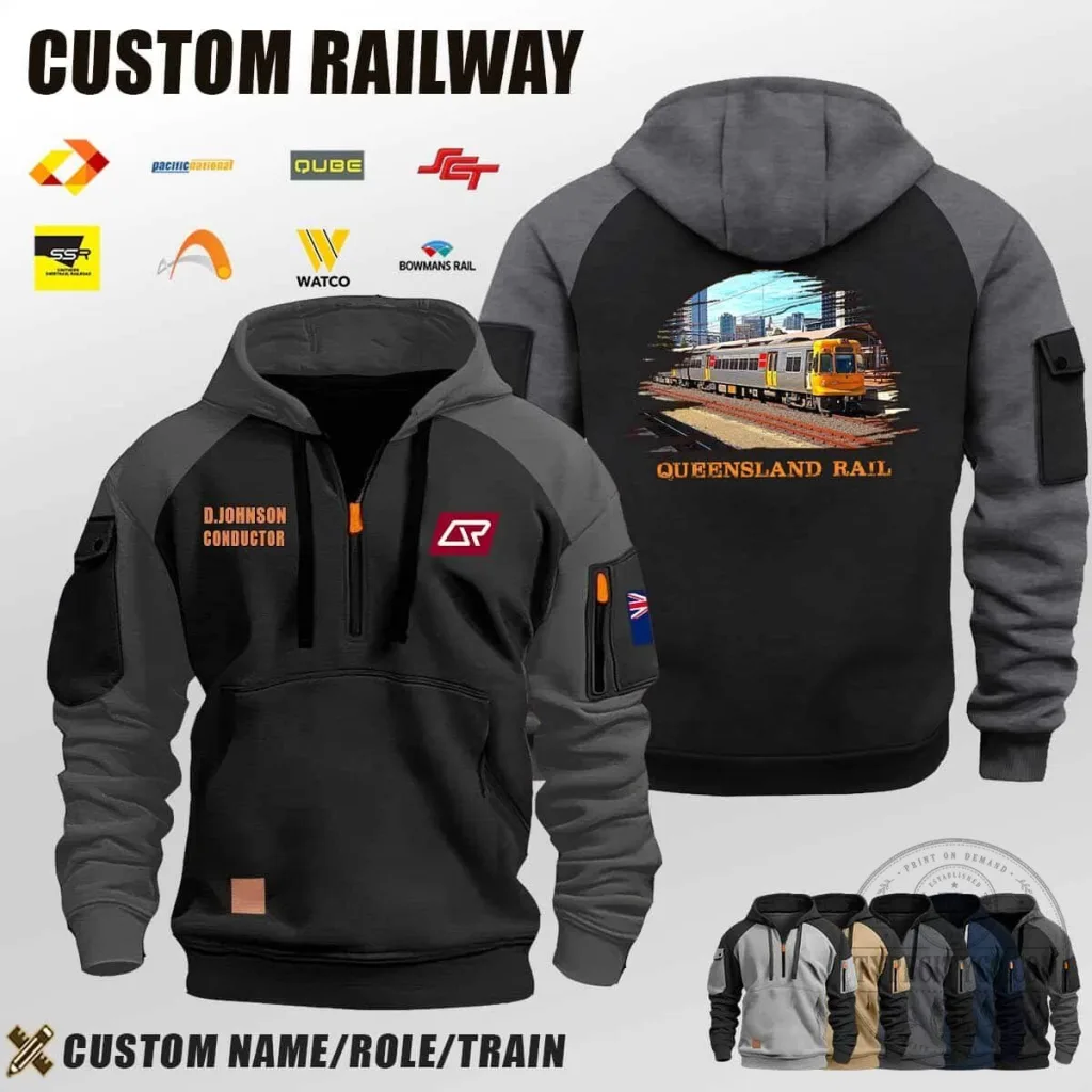 Queensland Rail Train Conductor Custom Name Half-Zip Hoodie Queensland Rail Train Conductor Custom Name Half-Zip Hoodie
