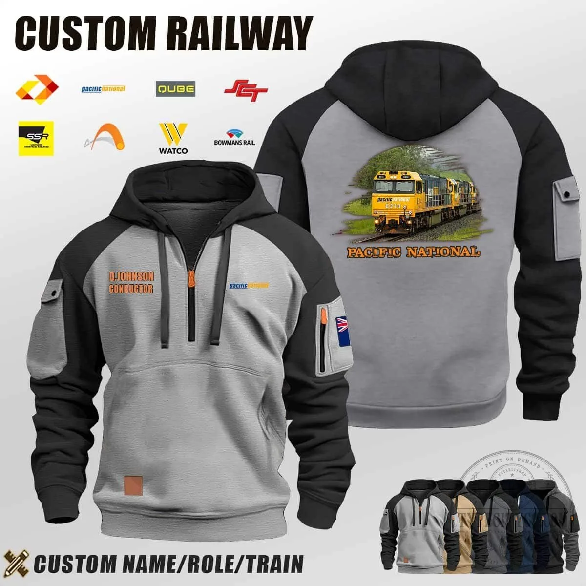 Queensland Rail Train Conductor Custom Name Half-Zip Hoodie 10 Queensland Rail Train Conductor Custom Name Half-Zip Hoodie