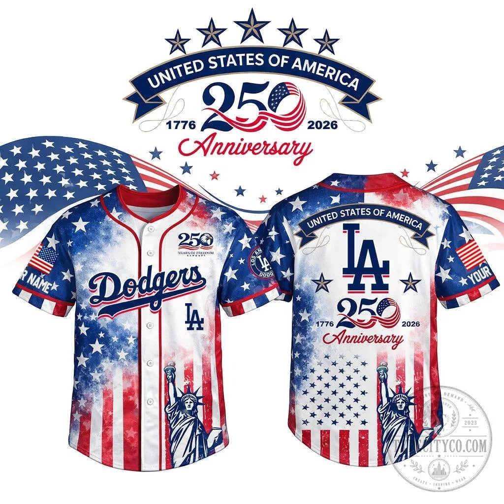 United States of America Baseball Jersey for the 250th Anniversary of Los Angeles Dodgers