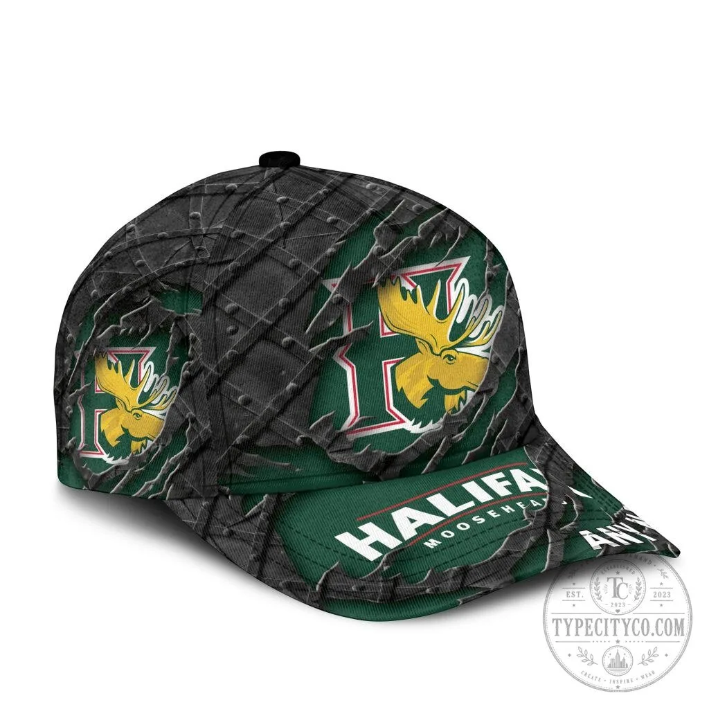 Halifax Mooseheads Personalized Name Black Metal Design Classic Cap Hat 10 Halifax Mooseheads Personalized Name Black Metal Design Classic Cap Hat