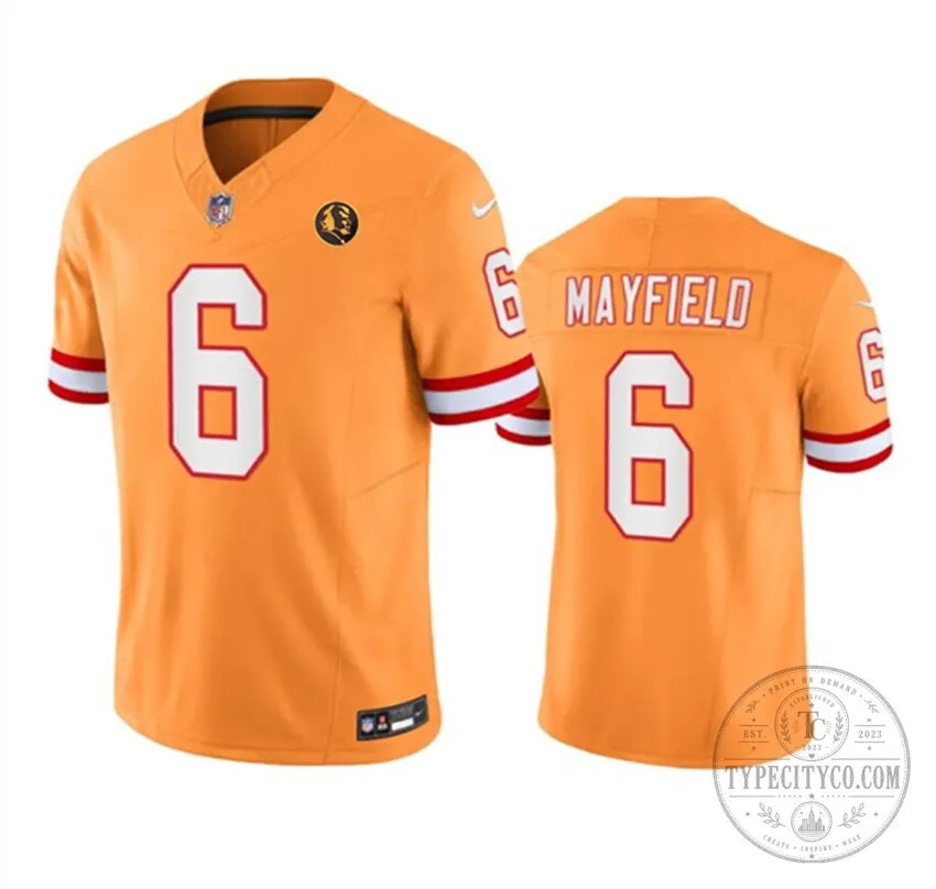 Tampa Bay Buccaneers Orange Football Jersey for Baker Mayfield