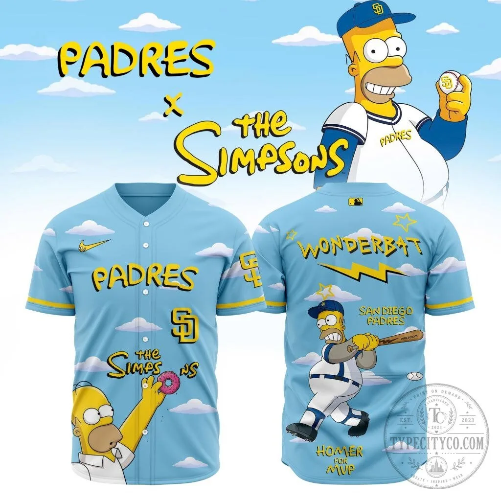 San Diego Padres The Simpsons Homer Simpson Baseball Jersey 8 San Diego Padres The Simpsons Homer Simpson Baseball Jersey