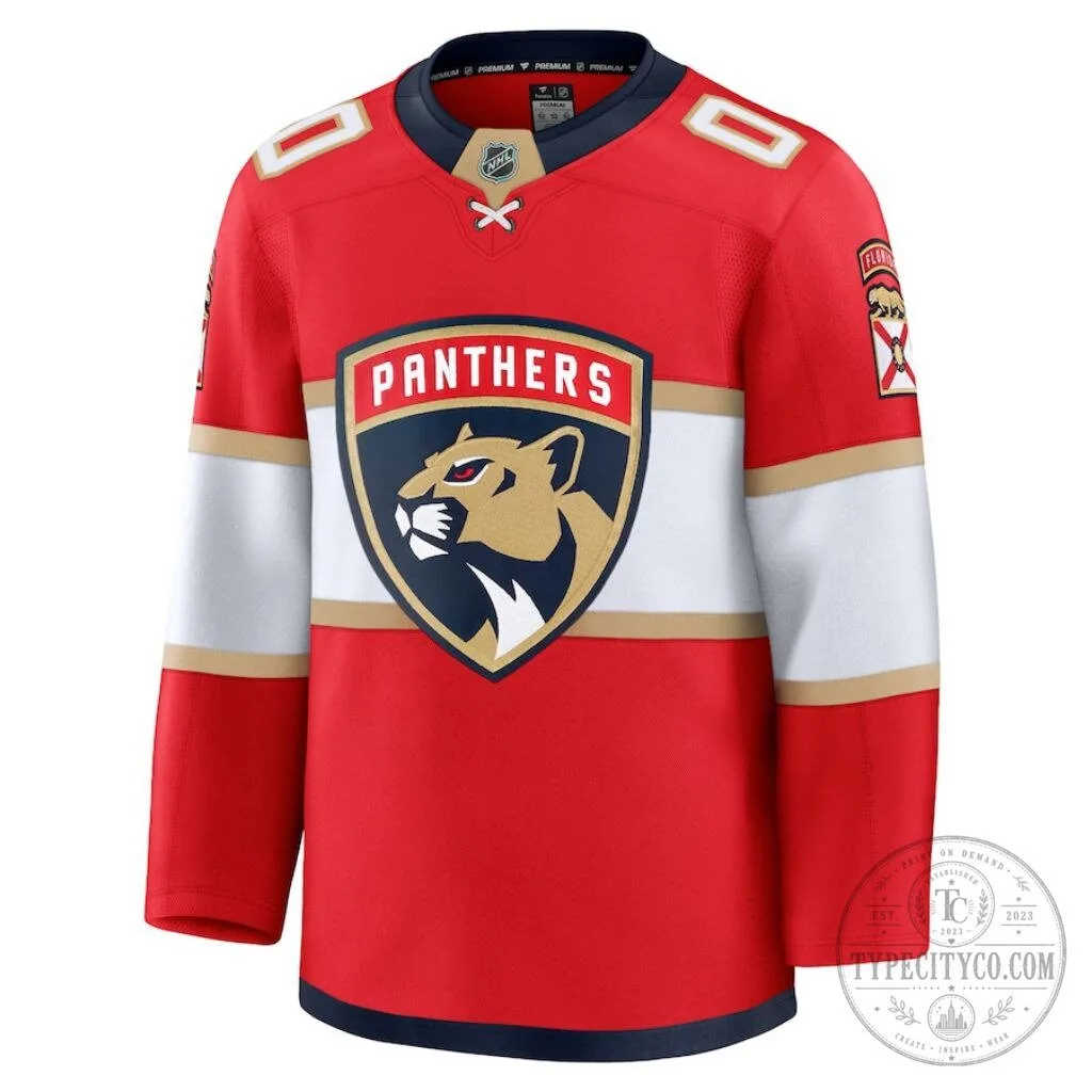 Florida Panthers Home Premium Custom Hockey Jersey 4 Florida Panthers Home Premium Custom Hockey Jersey