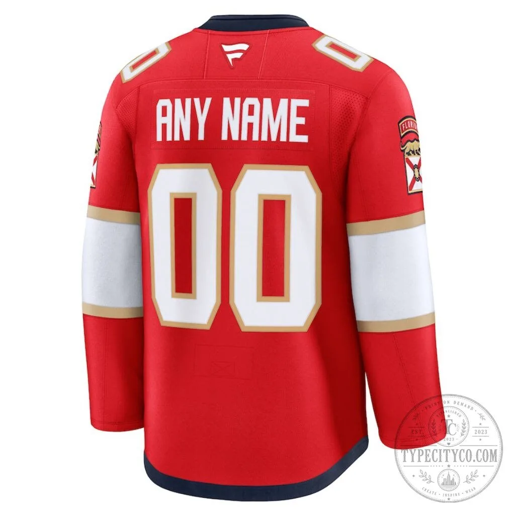 Florida Panthers Home Premium Custom Hockey Jersey 5 Florida Panthers Home Premium Custom Hockey Jersey