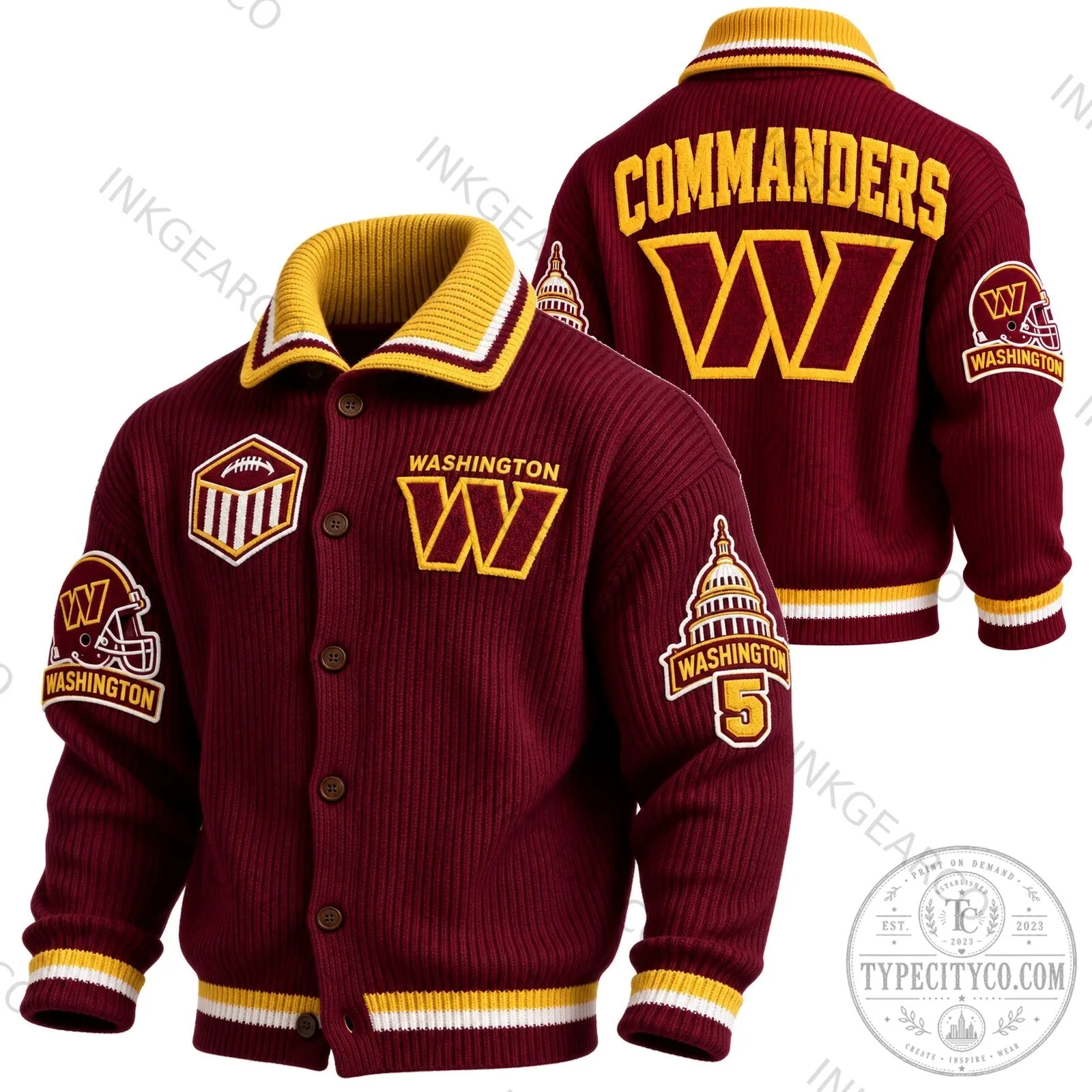 Washington Commanders Football Team Varsity Jacket