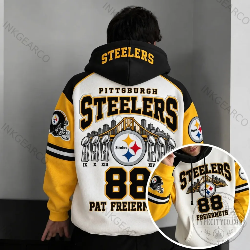 Pittsburgh Steelers Pat Freiermuth Number 88 NFL Football Team Hoodie 16 Pittsburgh Steelers Pat Freiermuth Number 88 NFL Football Team Hoodie