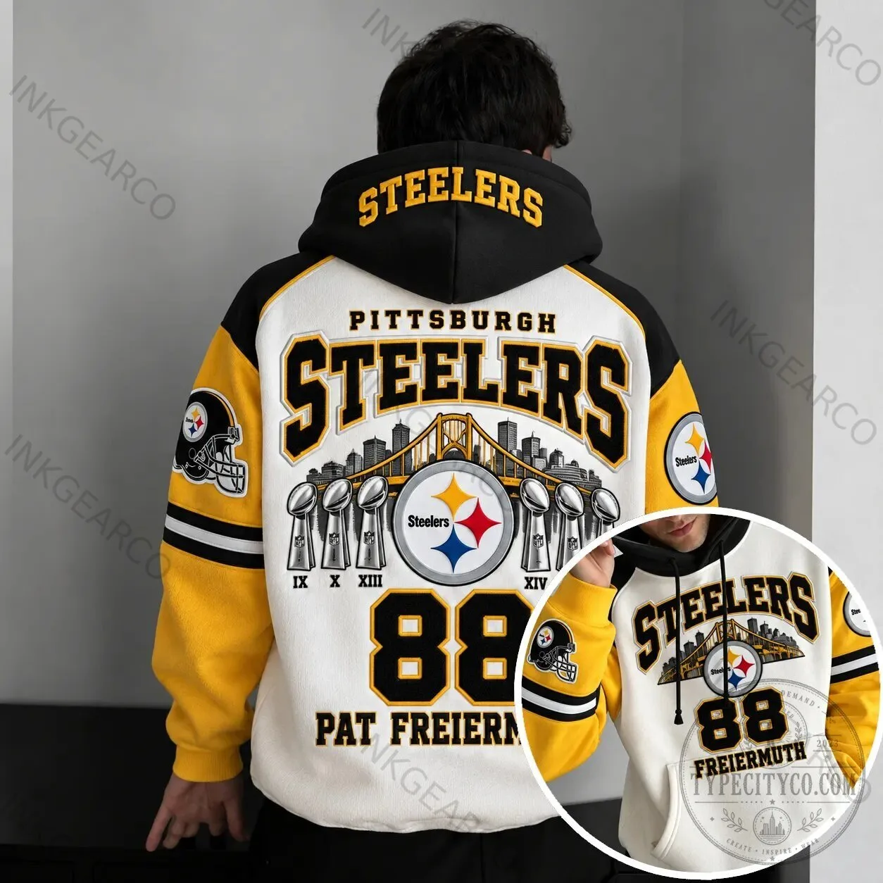 Pittsburgh Steelers Pat Freiermuth Number 88 NFL Football Team Hoodie