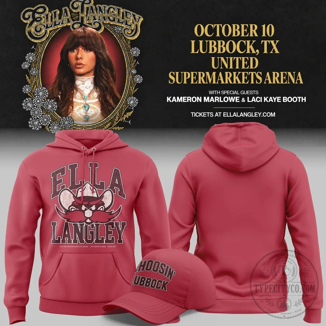 Ella Langley Texas Tech Red Raiders Concert Tour Lubbock Hoodie