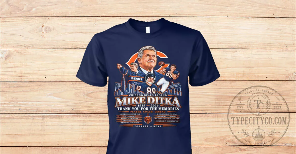 Chicago Bears Tribute T-Shirt: Thank You Mike Ditka for the Memories Football Legend