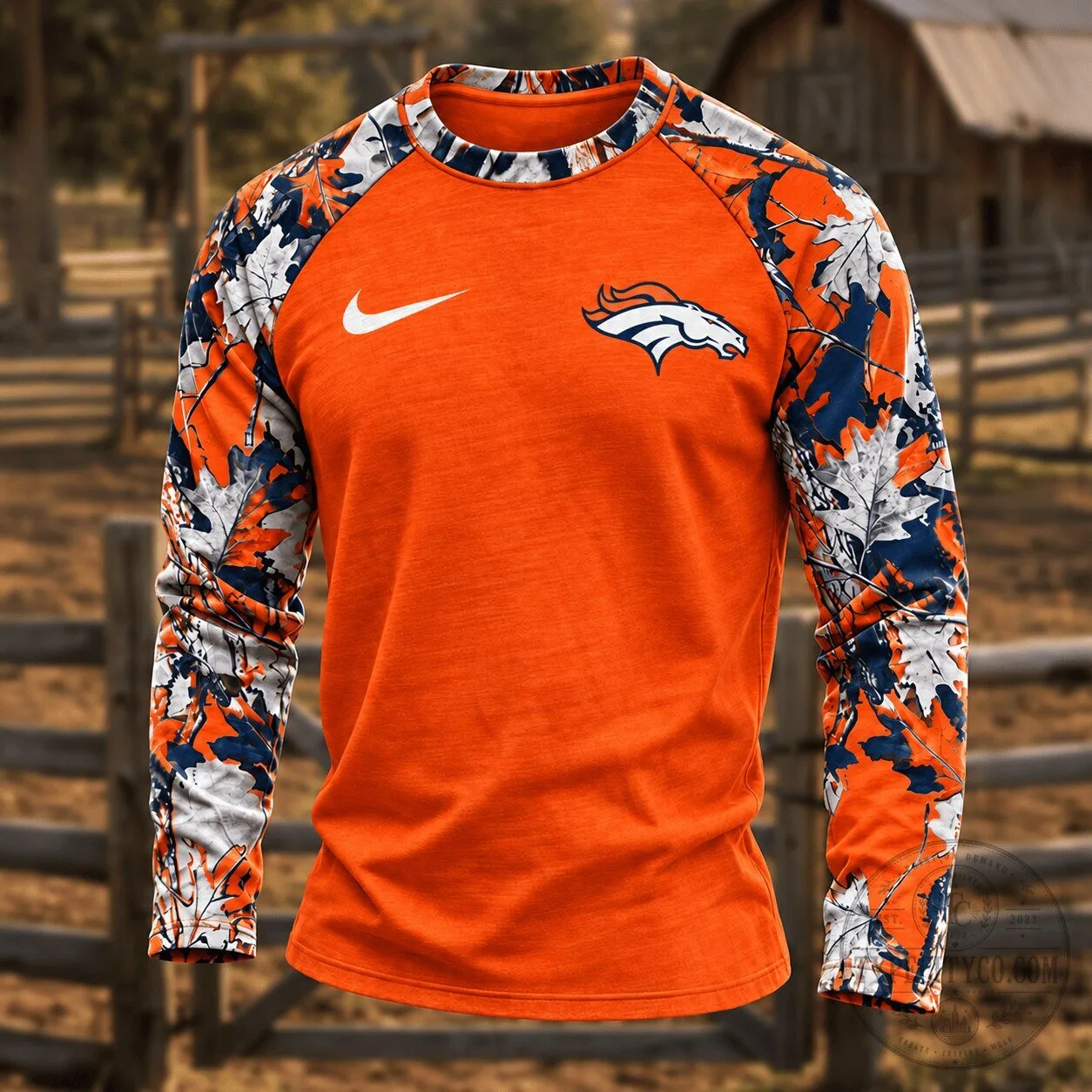 Denver Broncos NFL Camouflage Hunting Long Sleeve Shirt for Men