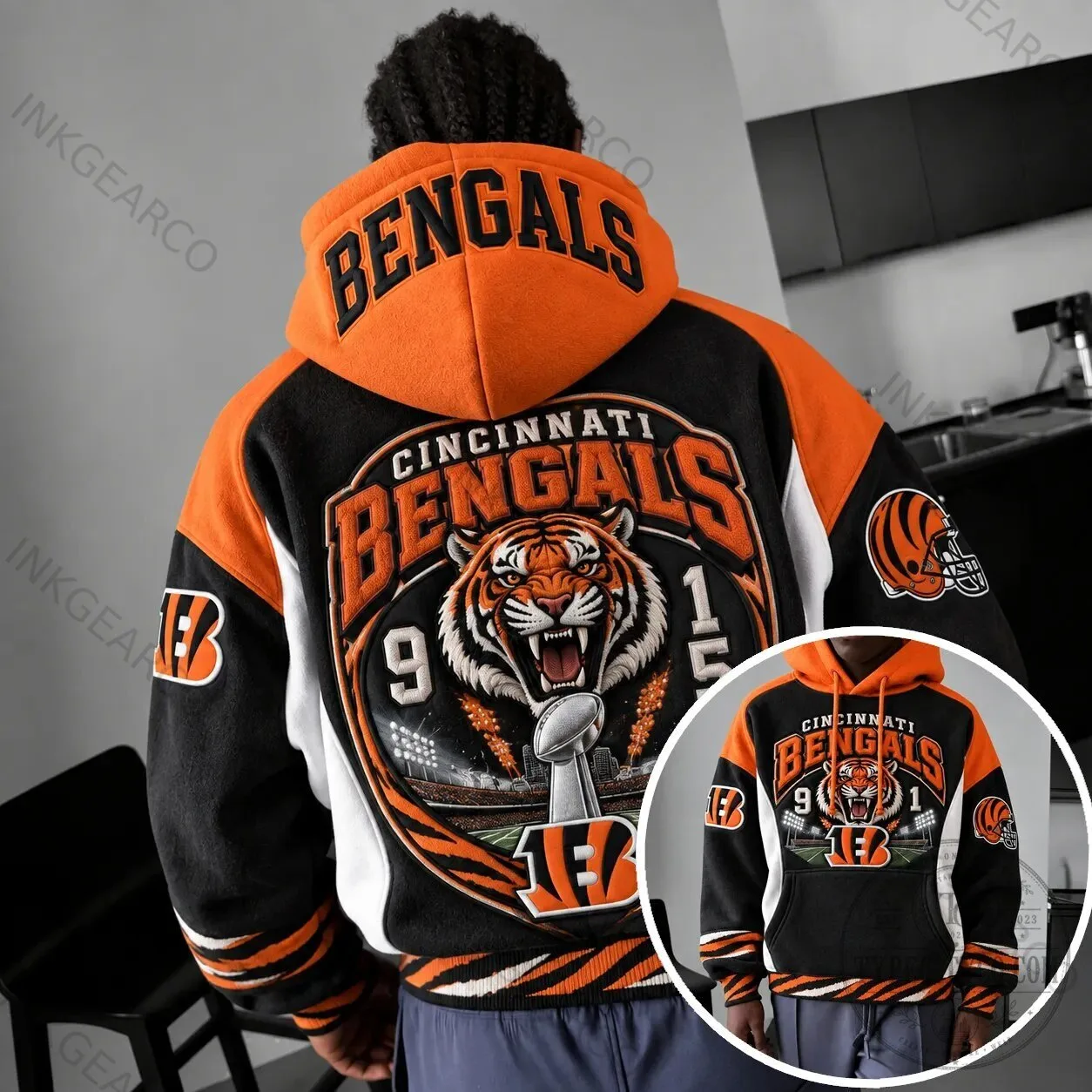 Cincinnati Bengals Football Team Super Bowl LVI Champions Pullover Hoodie