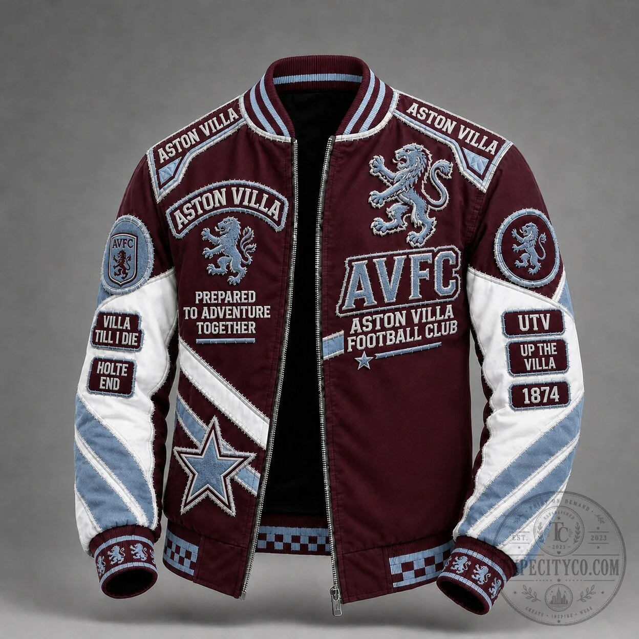 Aston Villa Football Club Varsity Bomber Jacket for Men