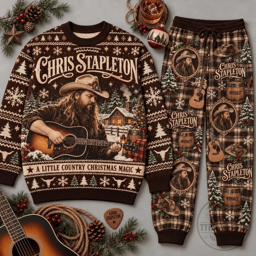Chris Stapleton A Little Country Christmas Magic Ugly Christmas Sweater Chris Stapleton A Little Country Christmas Magic Ugly Christmas Sweater