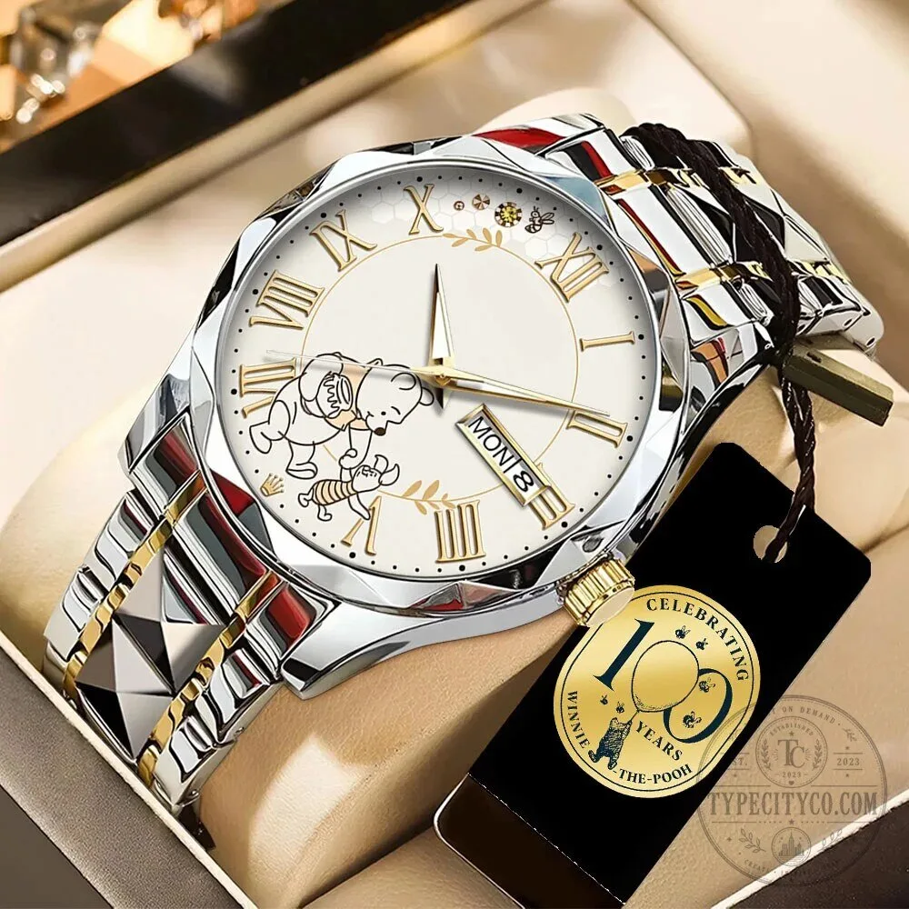 Winnie the Pooh and Tigger 100th Anniversary Stainless Steel Quartz Watch
