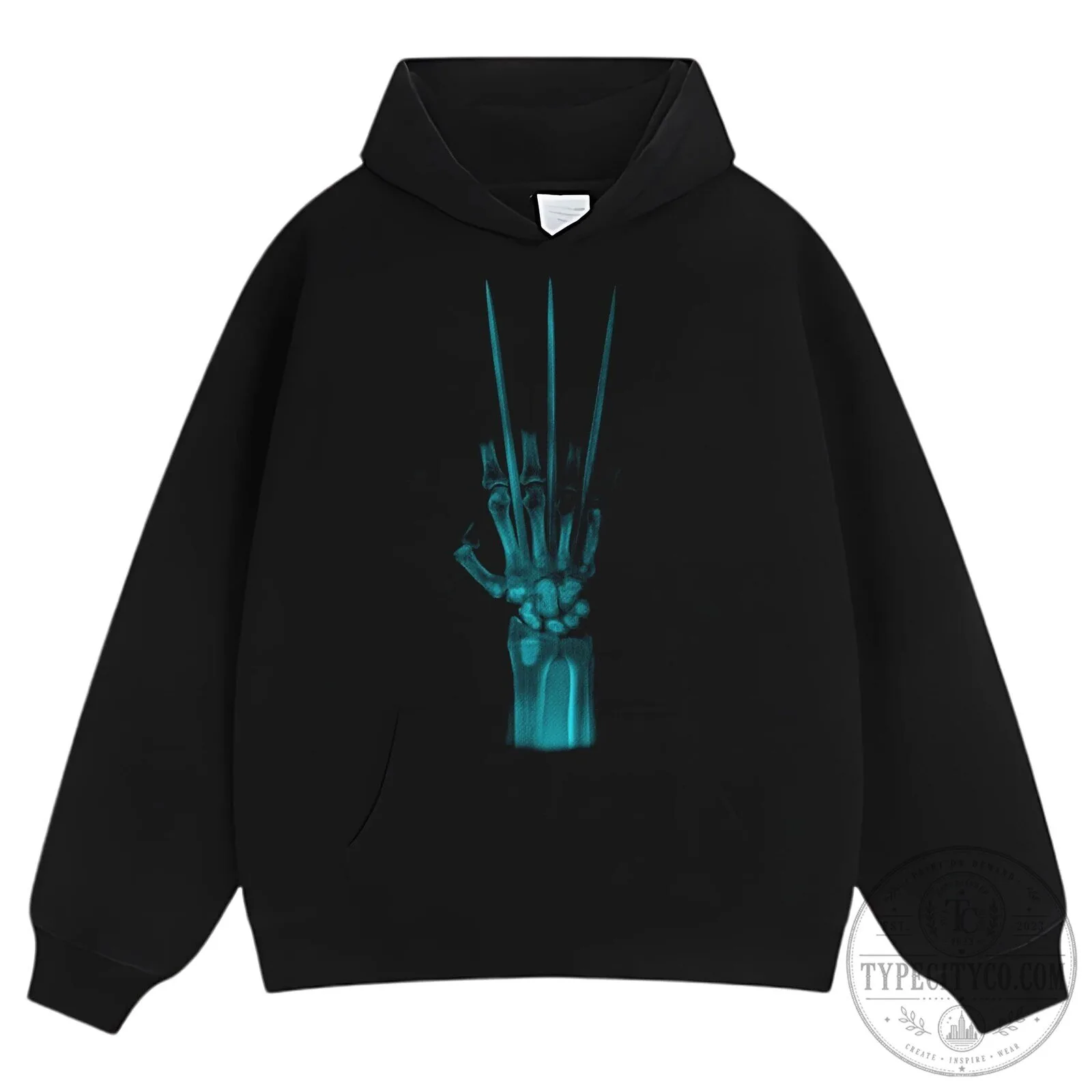 Wolverine Skeleton Hand Claws X-Ray Effect Graphic Print Washed Black T-Shirt 17 Wolverine Skeleton Hand Claws X-Ray Effect Graphic Print Washed Black T-Shirt