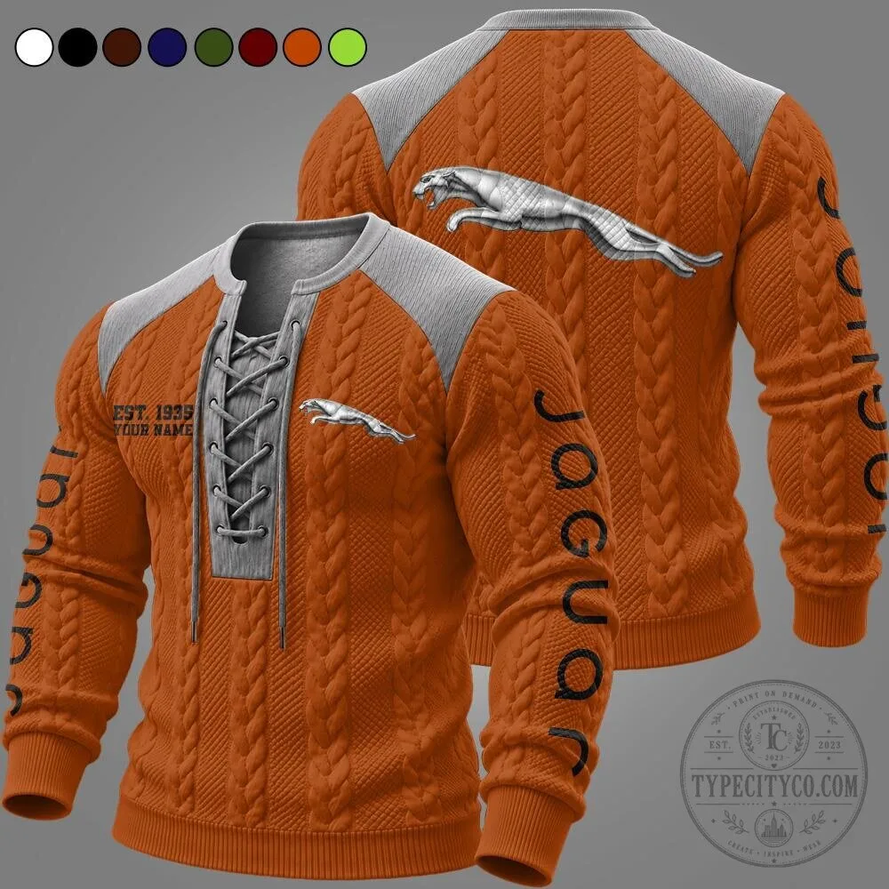 Jaguar Est. 1935 Personalized Cable Knit Long Sleeve Pullover Sweater 16 Jaguar Est. 1935 Personalized Cable Knit Long Sleeve Pullover Sweater