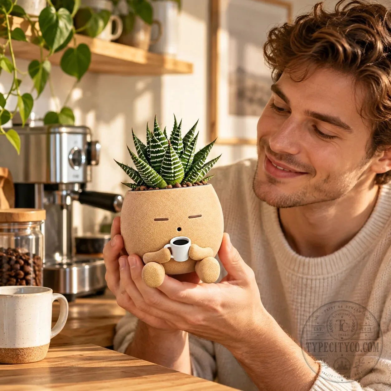 Cute Coffee Lover Succulent Planter Pot With Drainage Hole 12 Cute Coffee Lover Succulent Planter Pot With Drainage Hole