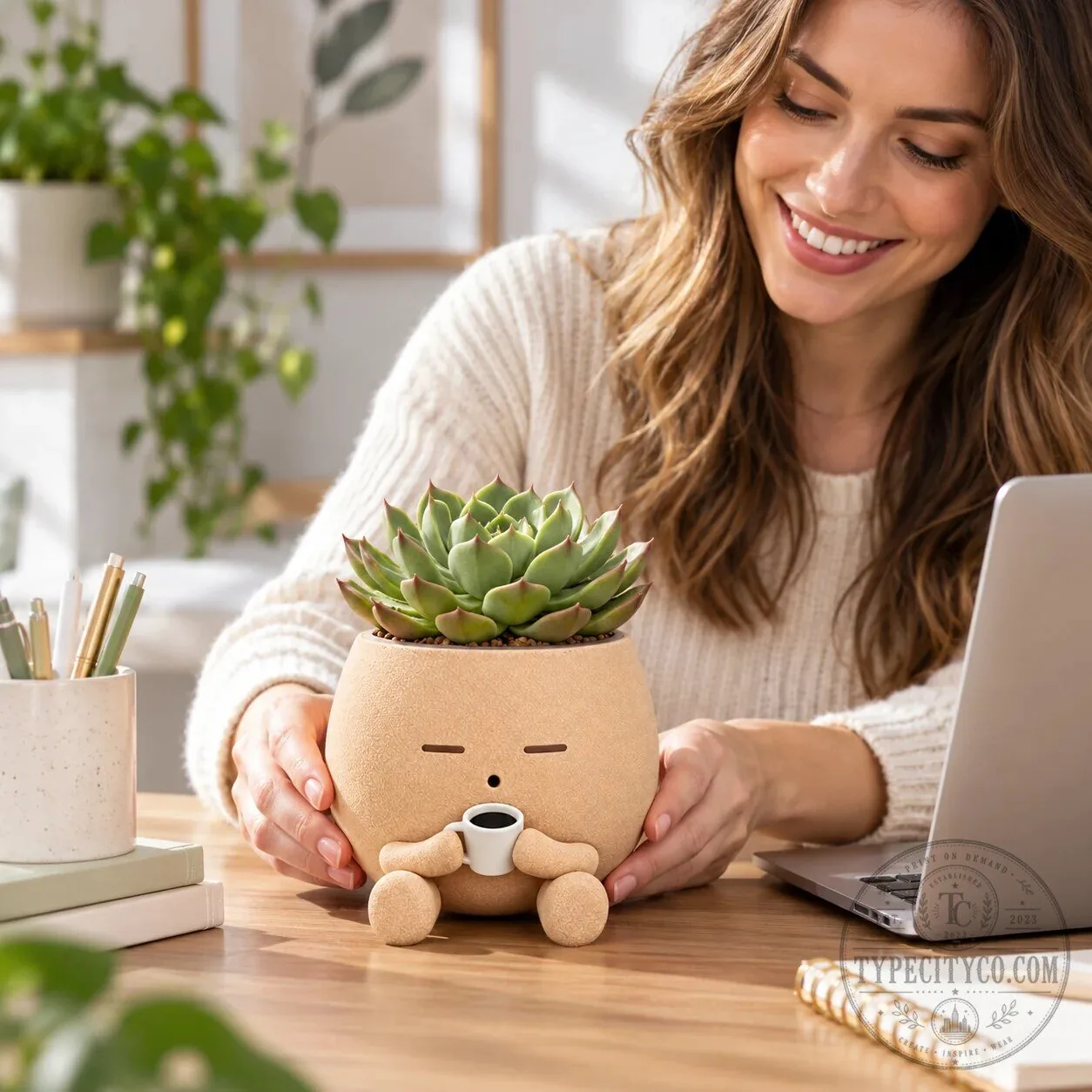 Cute Coffee Lover Succulent Planter Pot With Drainage Hole 13 Cute Coffee Lover Succulent Planter Pot With Drainage Hole