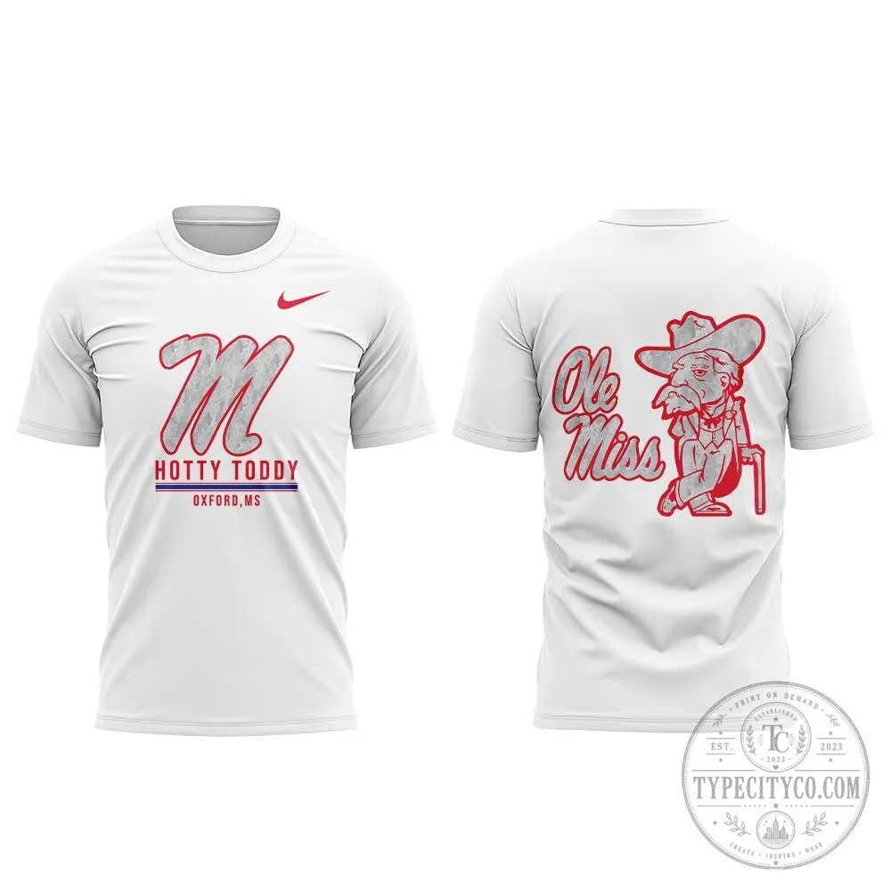 Ole Miss Rebels Football Hotty Toddy Oxford Mississippi White T-Shirt 6 Ole Miss Rebels Football Hotty Toddy Oxford Mississippi White T-Shirt