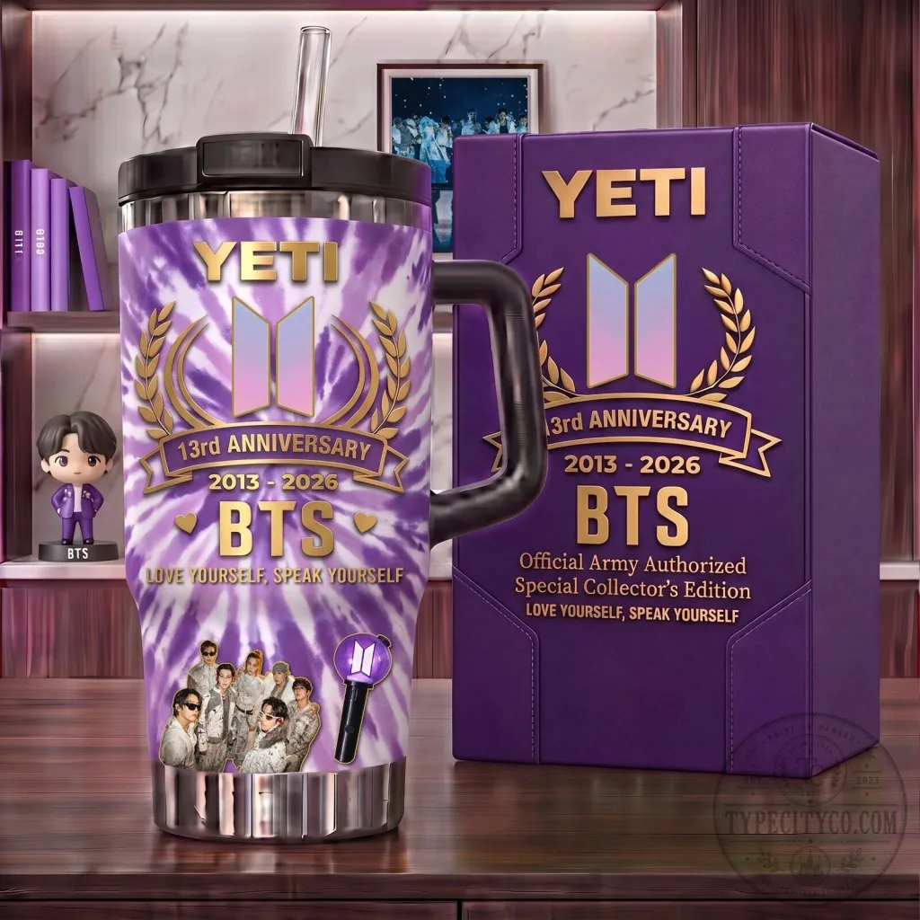BTS 13th Anniversary Love Yourself Speak Yourself Yeti Tumbler with Handle BTS 13th Anniversary Love Yourself Speak Yourself Yeti Tumbler with Handle