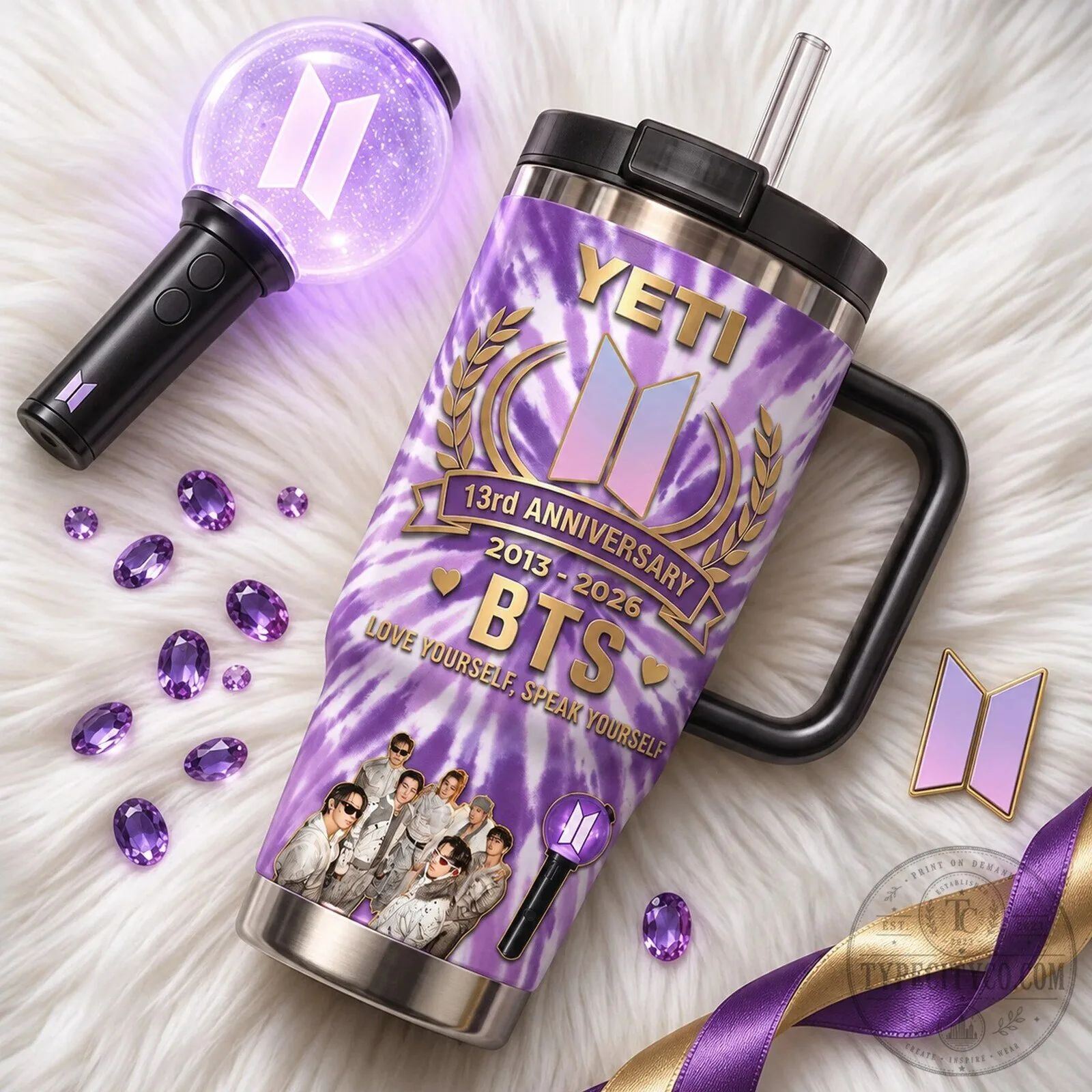 BTS 13th Anniversary Love Yourself Speak Yourself Yeti Tumbler with Handle 8 BTS 13th Anniversary Love Yourself Speak Yourself Yeti Tumbler with Handle