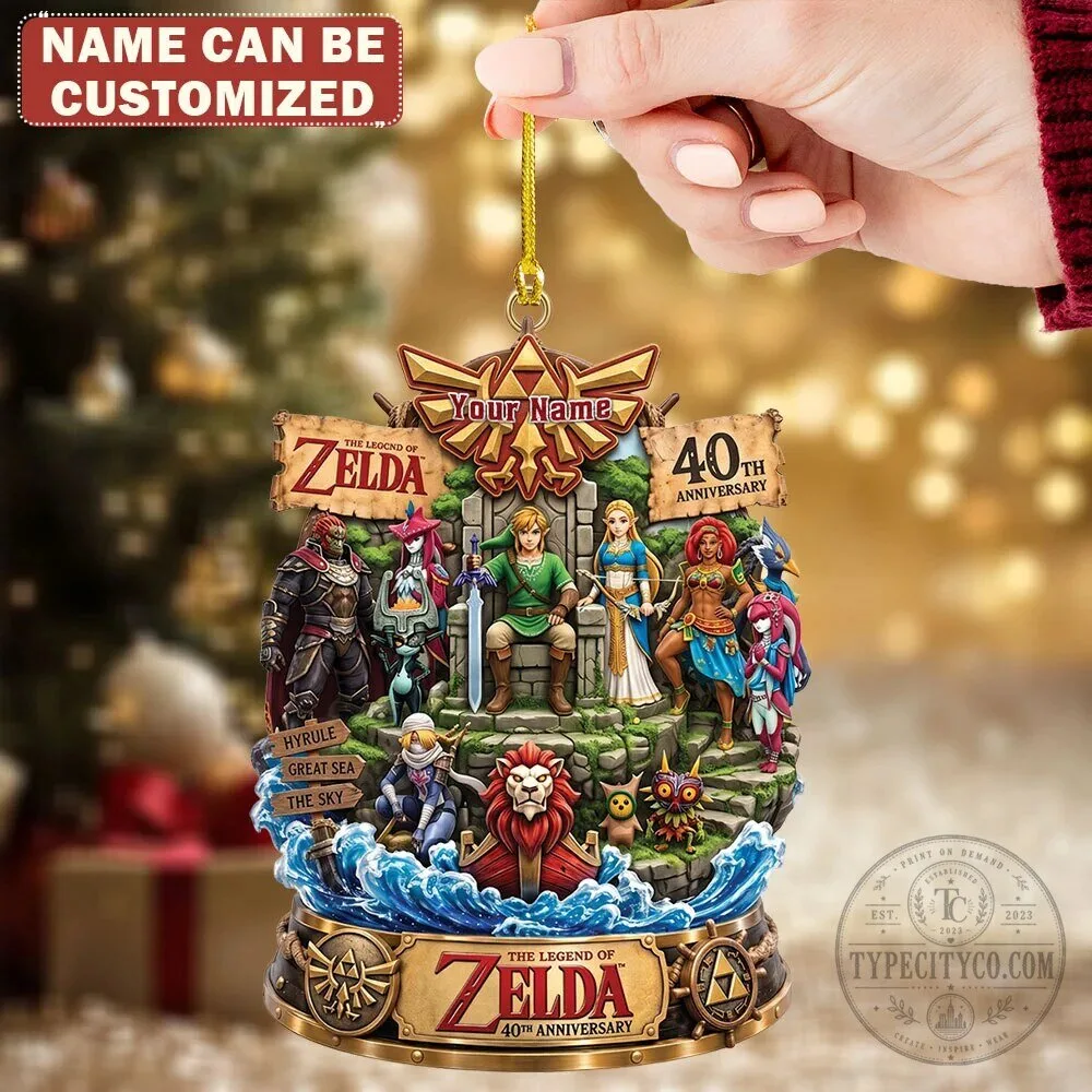 The Legend of Zelda 40th Anniversary Personalized Christmas Tree Ornament