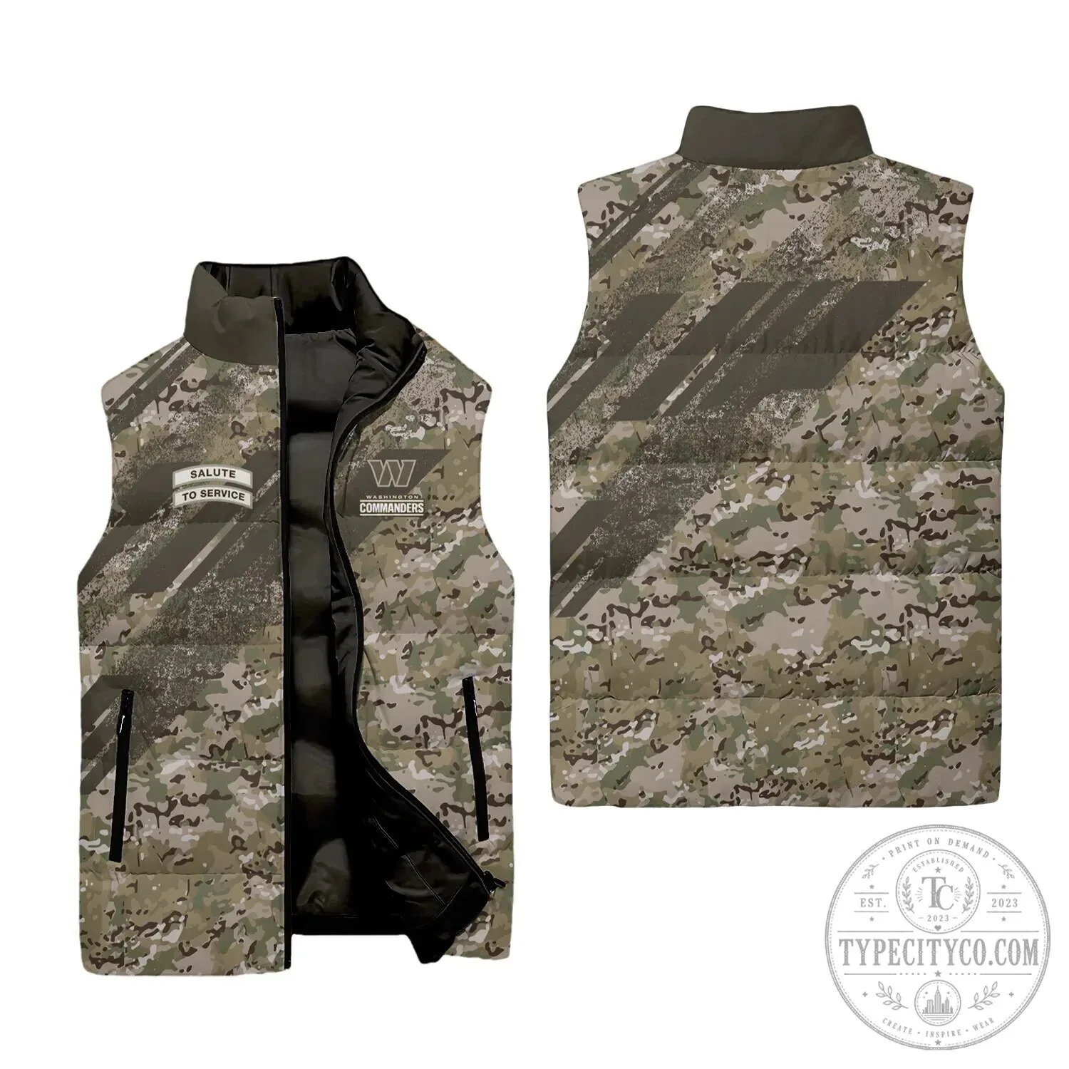 Salute To Service Camouflage Puffer Vest by Washington Commanders 2 Salute To Service Camouflage Puffer Vest by Washington Commanders